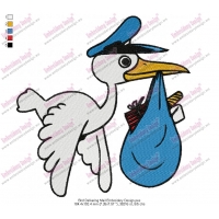 Bird Delivering Mail Embroidery Design